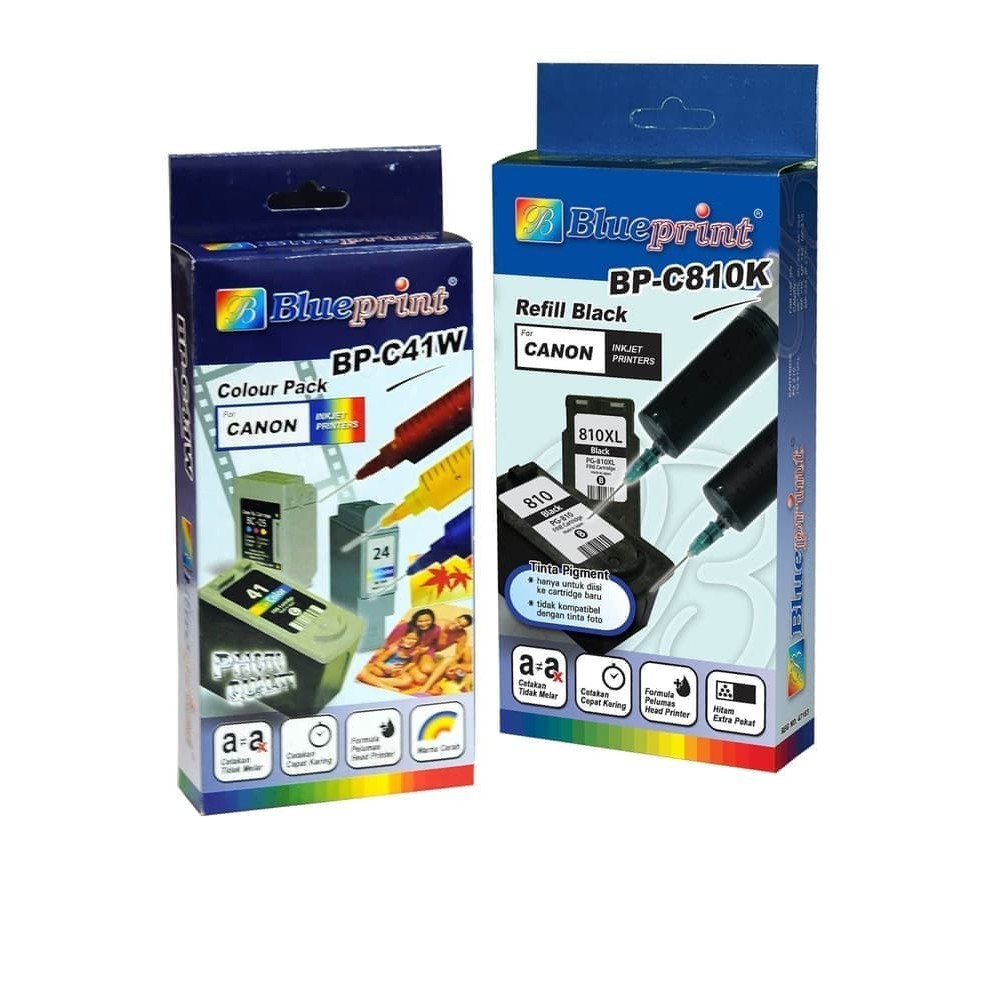 Tinta Suntik Canon BluePrint untuk Semua Tipe Printer - Black &amp; Colour