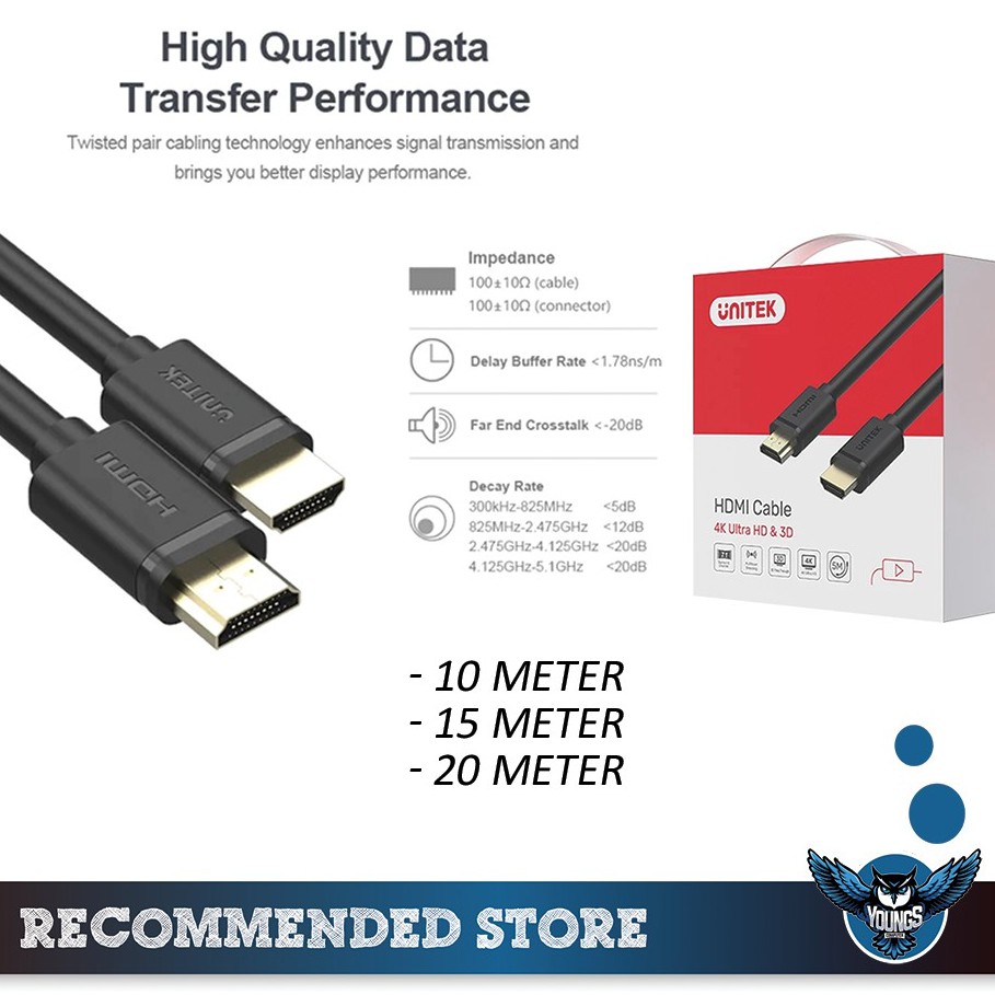 UNITEK HDMI 1.4 CABLE SUPPORT 4K ULTRA HD KABEL HDMI (YC140M)