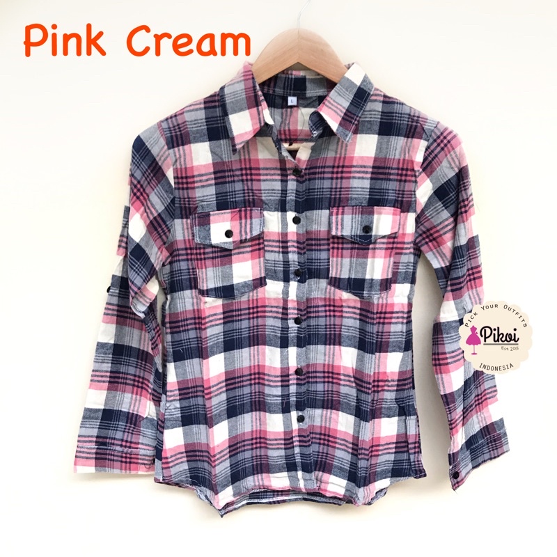 Kemeja flanel oversize wanita / kemeja flannel jumbo / kameja flanel kotak tartan big size 535