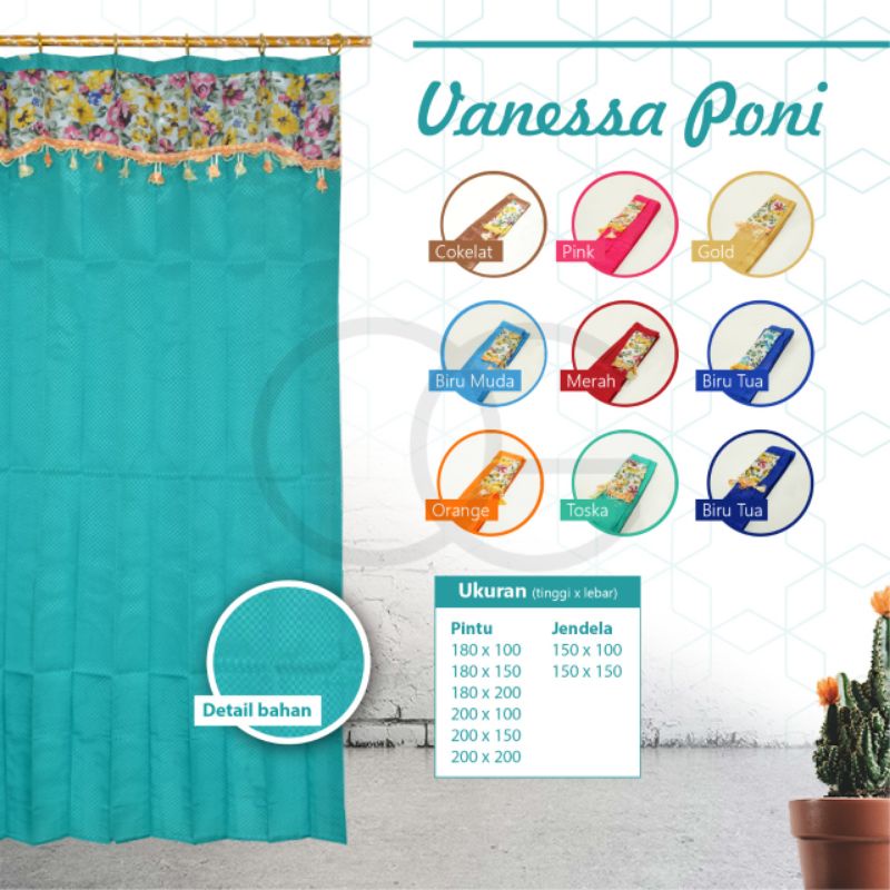 Gorden Plisket Vanessa Poni Ukuran 200x200(Tinggi x Lebar)