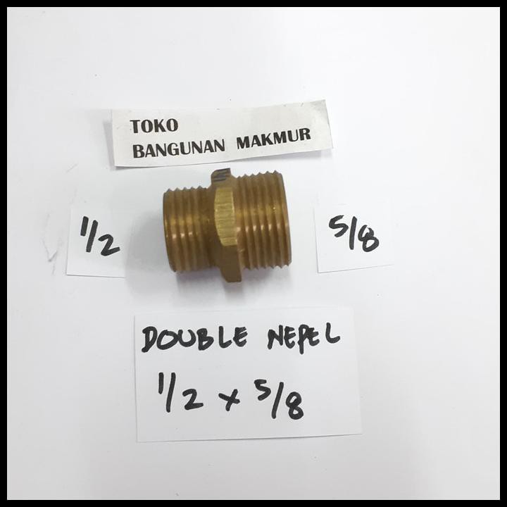 HOT DEAL DOUBLE NEPEL 1/2"X5/8" SAMBUNGAN KUNINGAN 1/2" X 5/8" / DOBEL