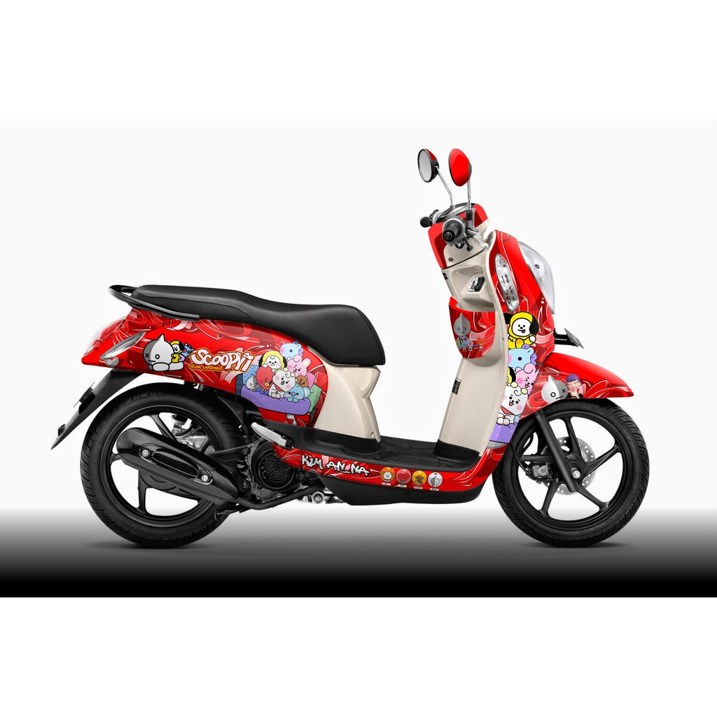 Decal Sticker Honda Scoopy Fi Old Custom Disain BT21