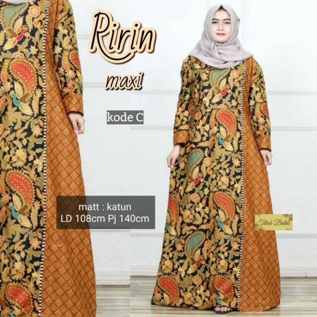 Batik ririn maxi sogan wanita gamis