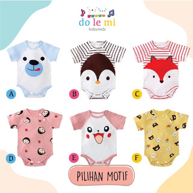Jumper Bayi Pendek Perempuan Laki Laki Jumper Bayi Segitiga Jumpsuit Bayi Pendek-RANDOM TDK BSA PILIH