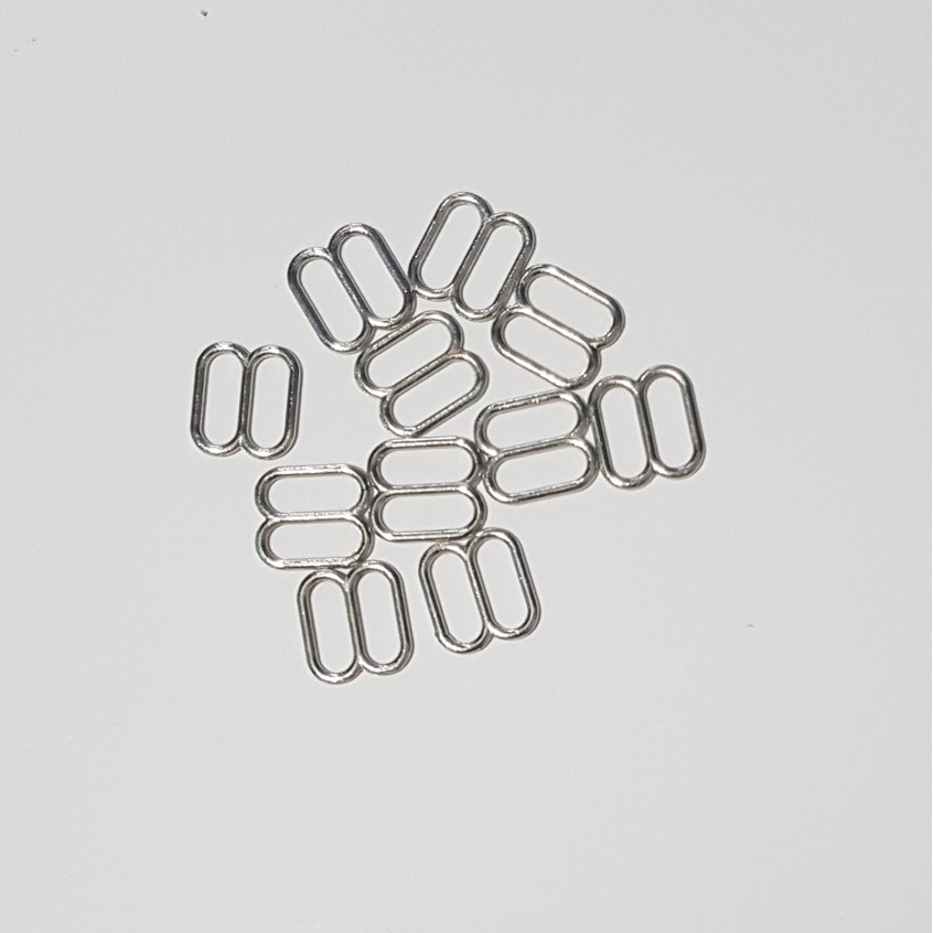 ring bra metal angka 8 warna silver kilap 8 mm