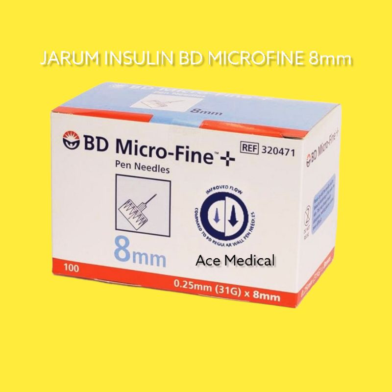 Jarum Insulin BD 8mm BD Biru Isi 100