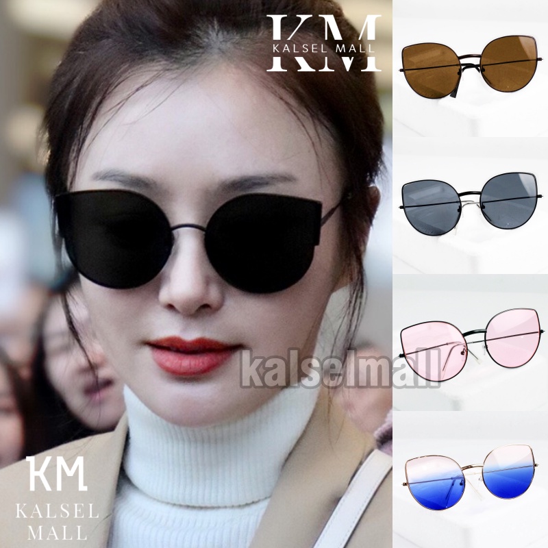 Kacamata Hitam Wanita Cewe Model Retro Cat Eye Horn Gaya Kuping Kucing Sunglasses Women UV400 Protection Anti Silau Sinar Matahari Polar Antiradiasi KCH24