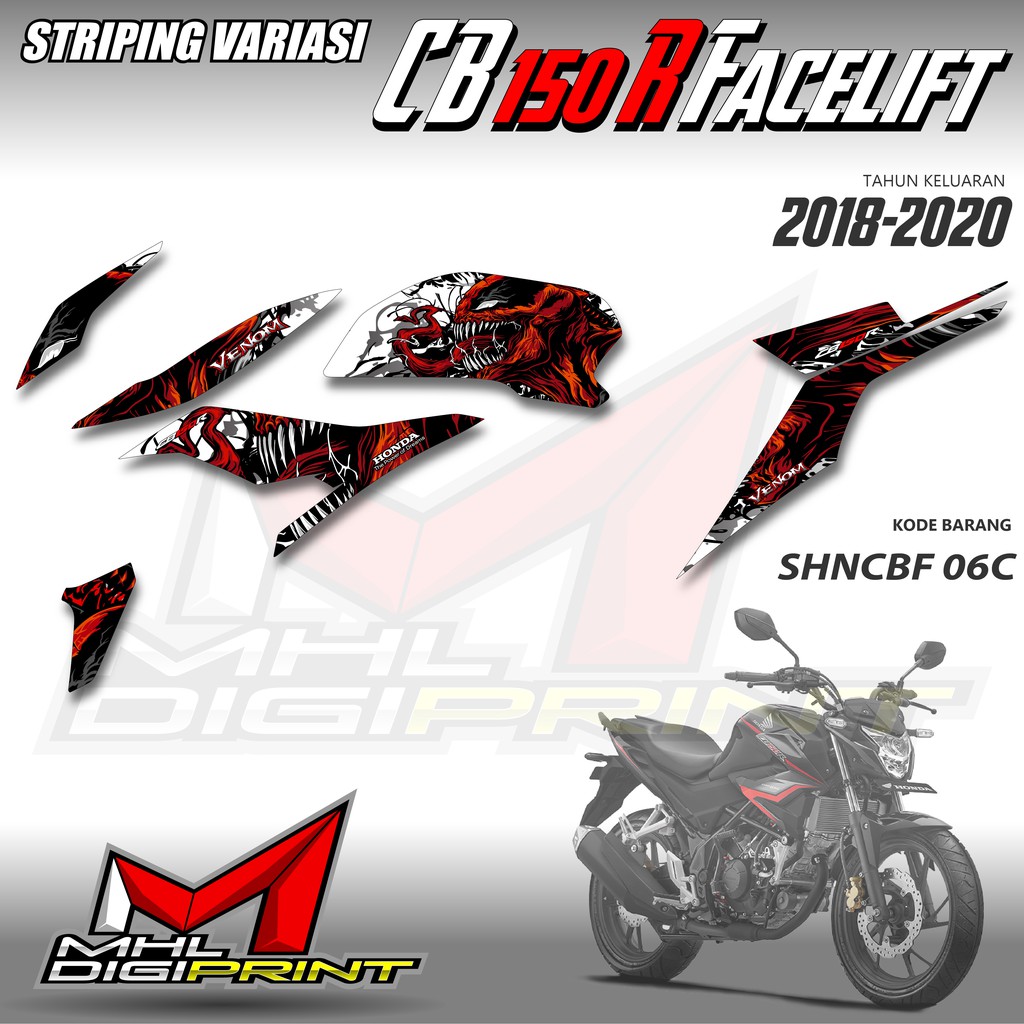 STRIPING VARIASI NEW CB 150R FACELIFT - STIKER NEW CB 150R - SHNCBF 06