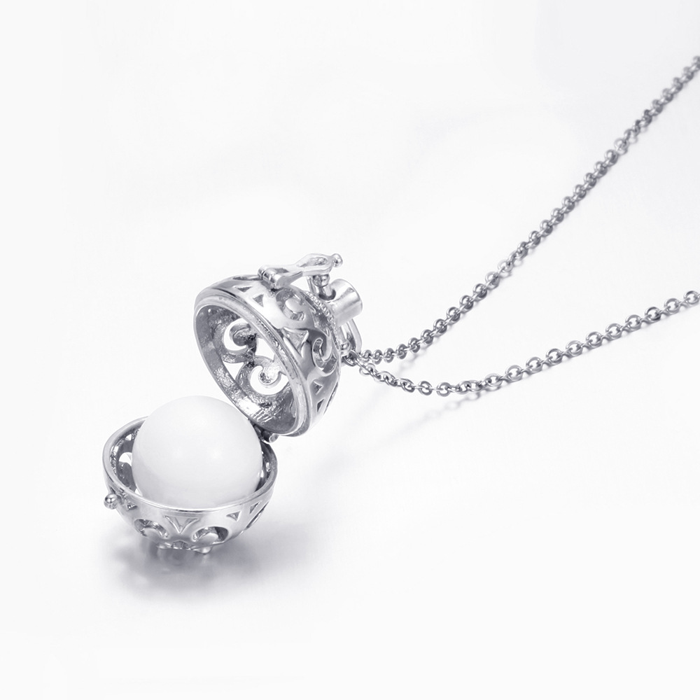 Putaran Berongga Liontin Bulat Wanita Hamil Bell Kalung