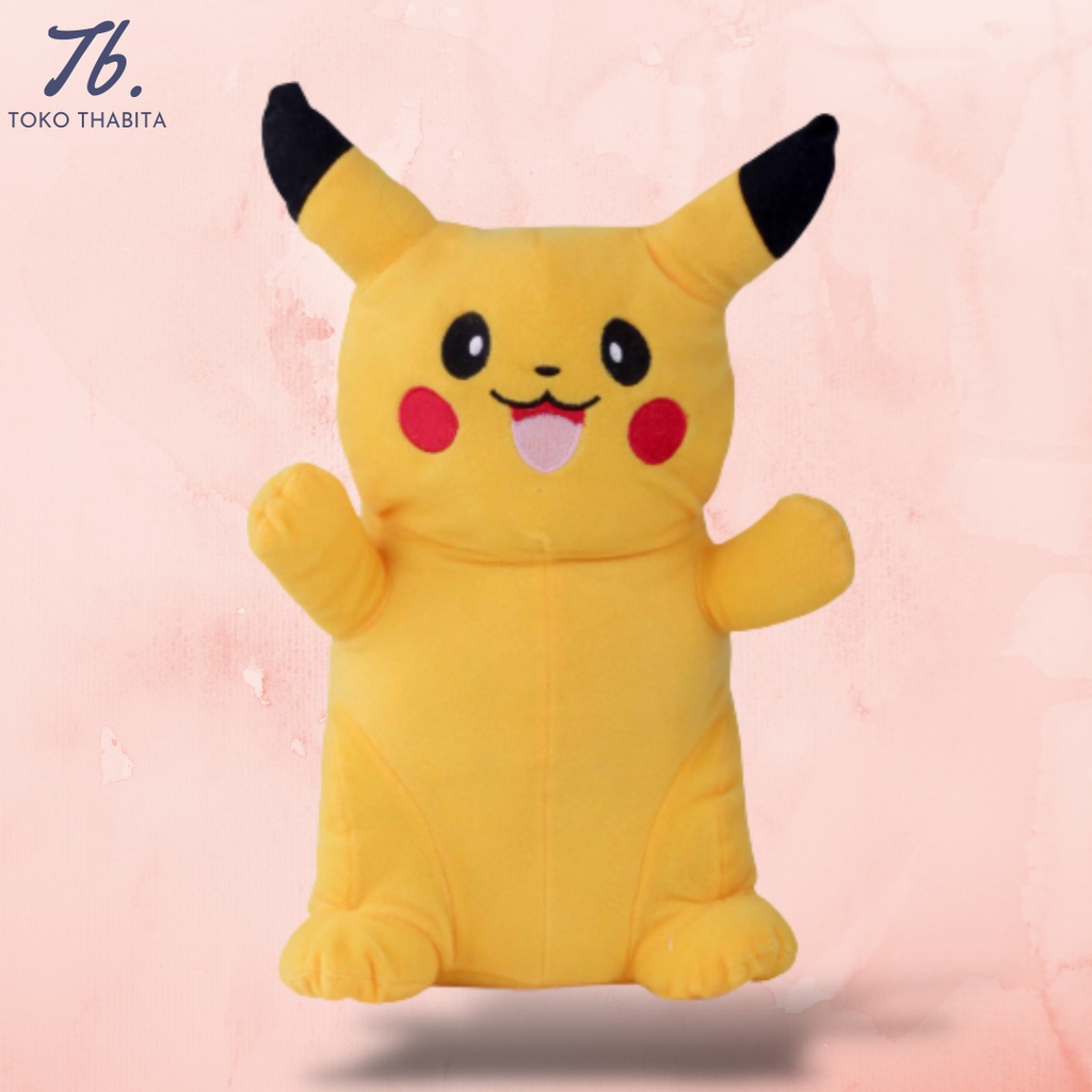 Boneka Pokemon Pikachu Size 45 cm Bahan Velboa Isi Dacron Silicon Warna Kuning