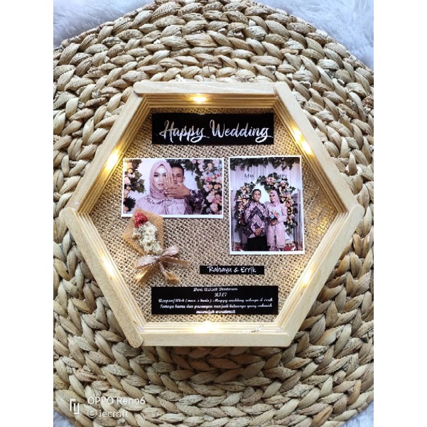 1 HARI JADI Hexa Frame Flower in frame Kado Pernikahan Kado Ulang Tahun Kado Wisuda Kado Ultah Kado Anniversary Kado Unik free box