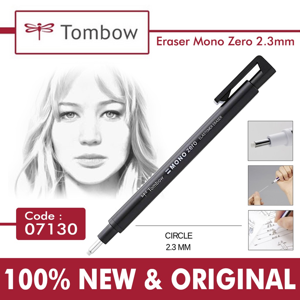 

Penghapus Tombow Mono Zero Eraser 2.3 mm Circle Black