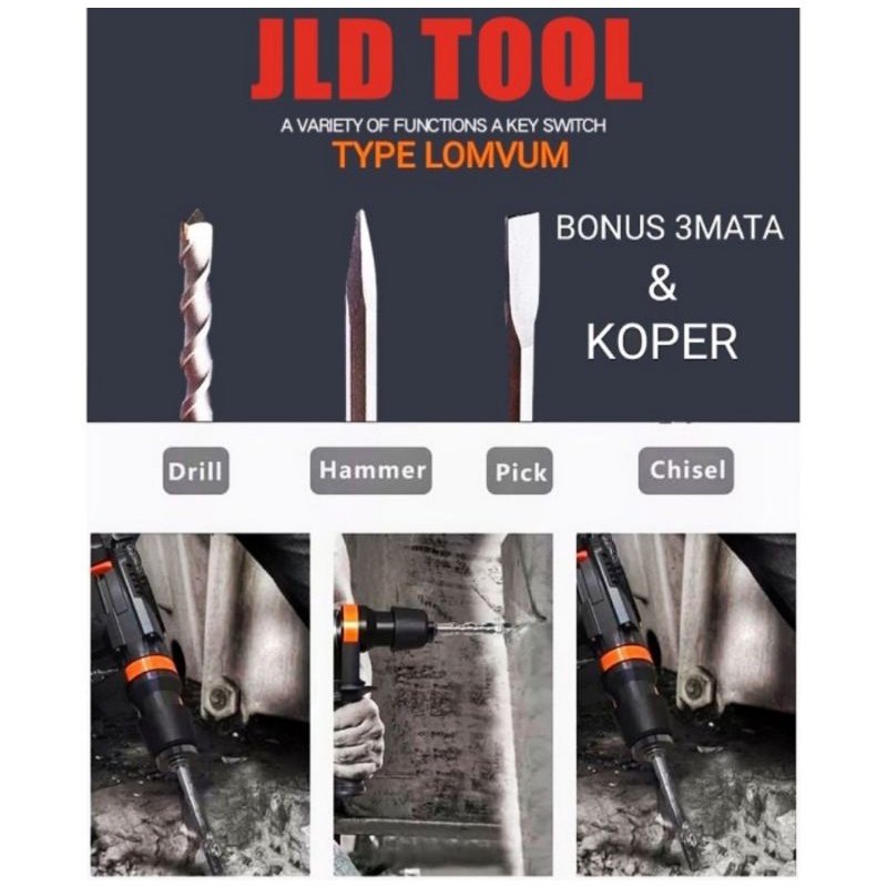 JLD 28-1 Mesin Bor Bobok Tembok Beton Rotary Hammer 28mm 2 Mode Japan