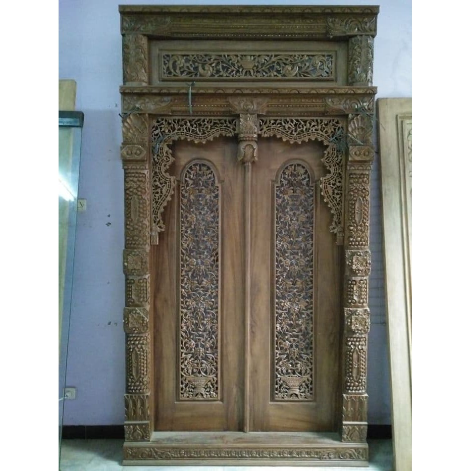 Jual PINTU KAYU / PINTU RUMAH KAYU / PINTU JATI | Shopee Indonesia