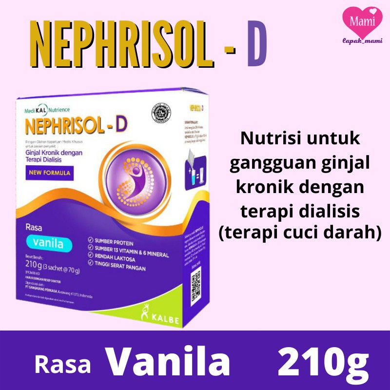 

Neprisol-D Vanila 210g Susu Nutrisi Untuk Pasien Gagal Ginjal Dengan Terapi Dialisis