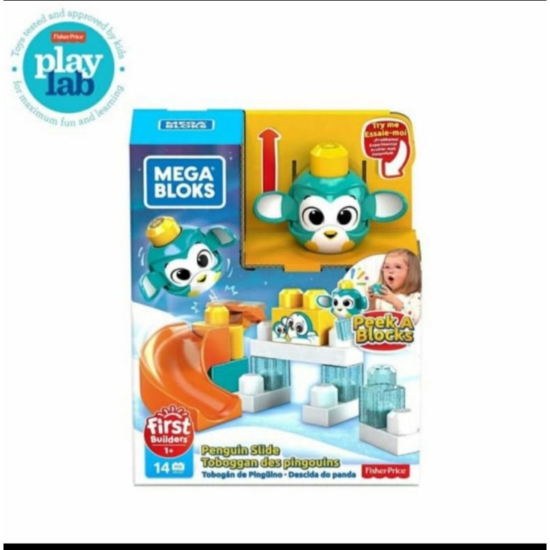 Mega Blocks Peek a Block (Artic Penguin Slide) Mainan Balok Susun