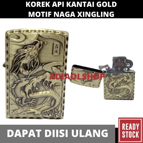 KOREK API KANTAI GOLD MOTIF NAGA XINGLING