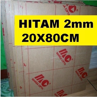 

Acrylic / acrilic / akrilik Hitam glossy tebal 2mm ukuran 20x80cm