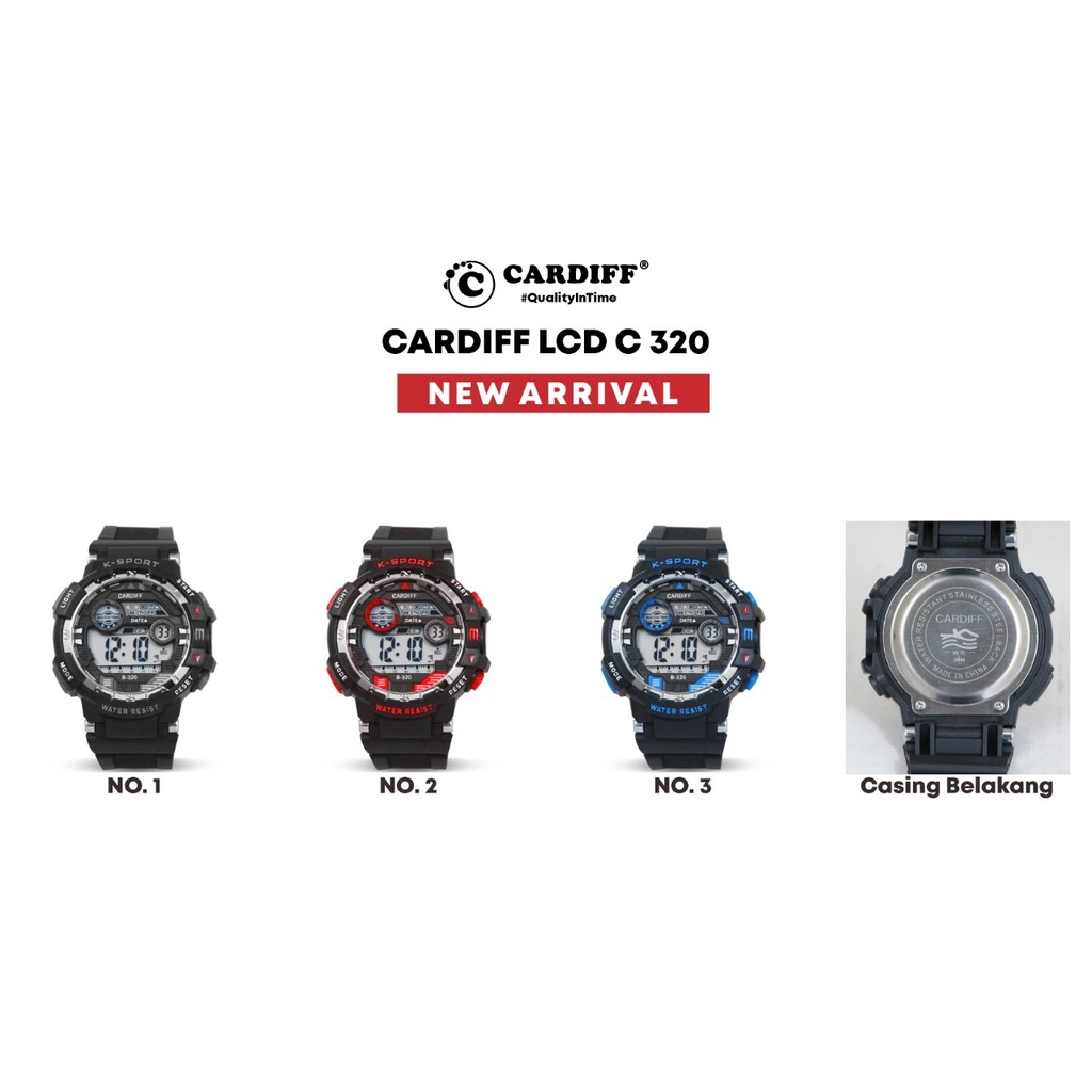 Jam Tangan Digital Murah Cardiff Anti Air LCD C - 320