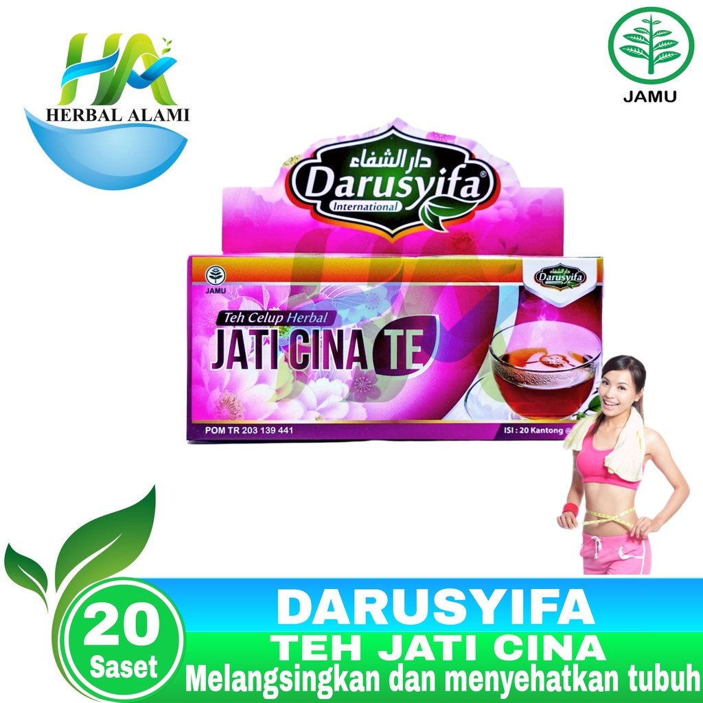 Darusyifa Teh Jati Cina Isi 20 - Teh Celup Herbal Pelangsing Diet