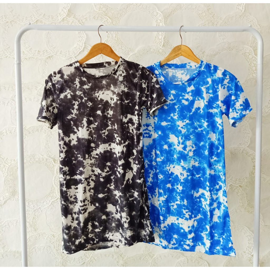 Dress Tie Dye Terusan Piyama Wanita Baju Tidur Tie Dye