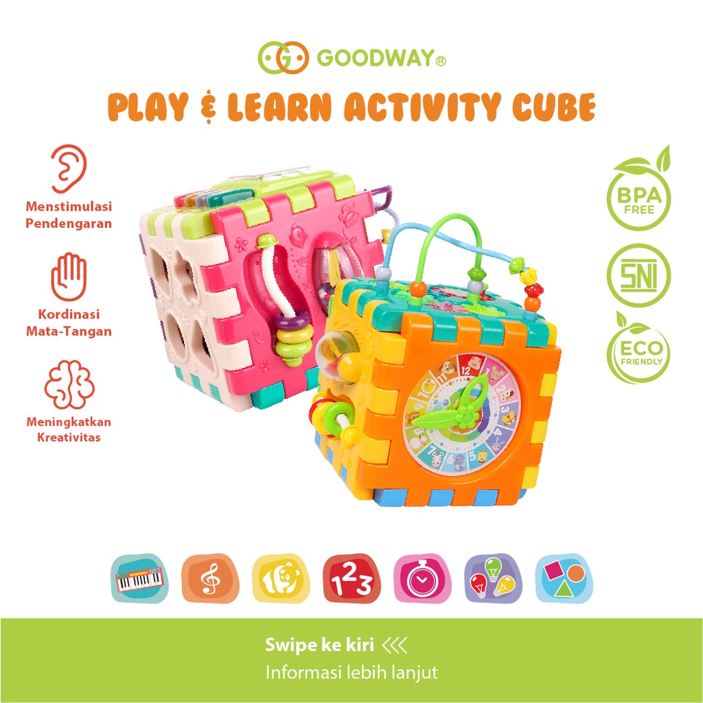 Castle - Goodway Play &amp; Learn Activity Cube GW3850A / Busy Box / Mainan Edukasi Anak / Mainan Anak / Wisdom Box - Mainan Bayi