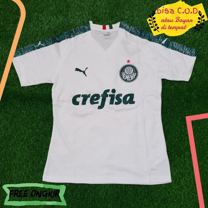 [COD]379 JERSEY BOLA BAJU KAOS OBLONG POLOS PRIA FUTSAL PALMEIRAS AWAY OFFICIAL 2019 GRADE ORI