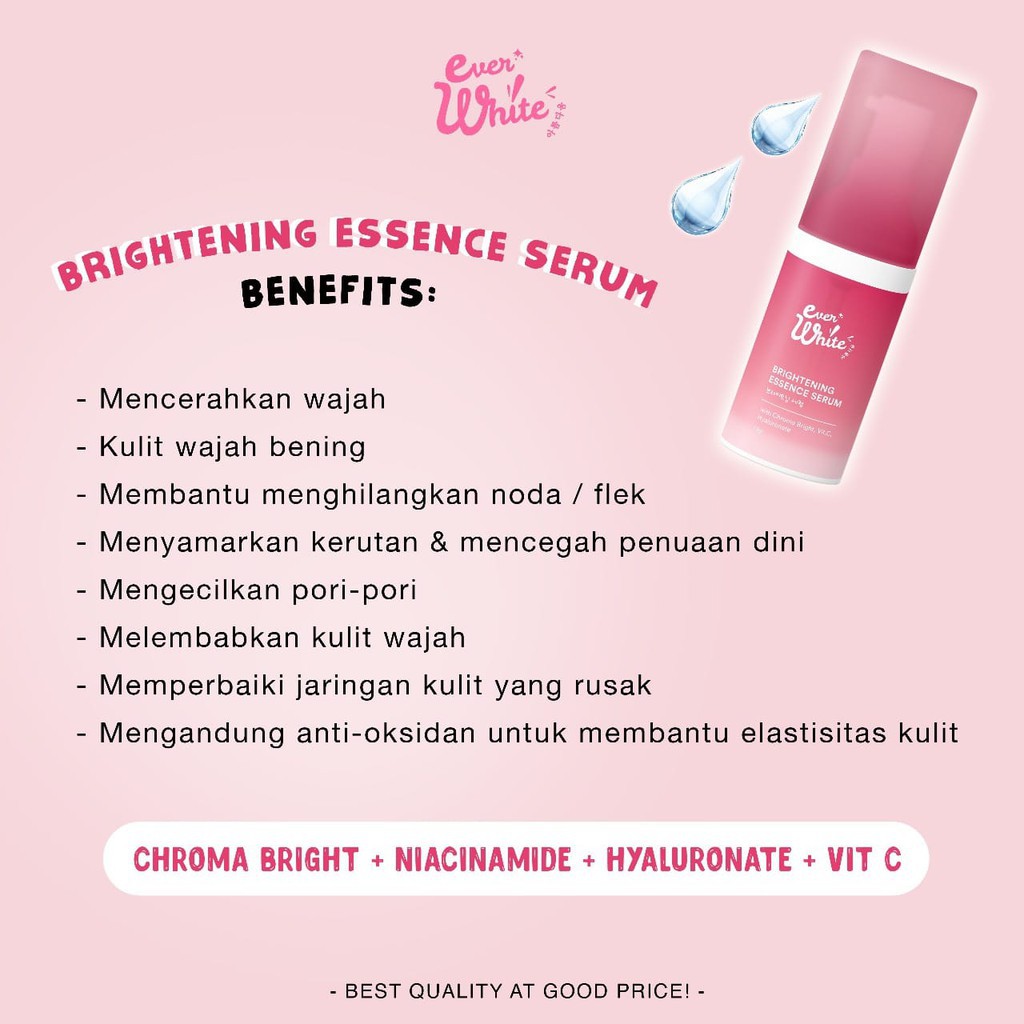 EVERWHITE Brightening Essence Serum | Niacinamide Serum | Cica | Peptide | Milti Action || AHA BHA