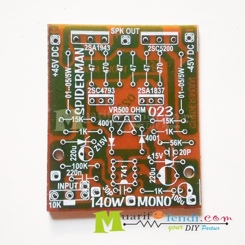 PCB Power Amplifier OCL MONO 140Watt SPIDERMAN