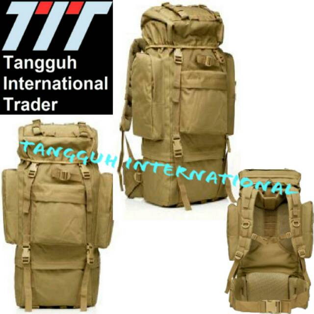 Ransel Gunung 70L Army Import Tas Camping Carrier Besar Loreng Libanon 651 Hiking Adventure Backpack