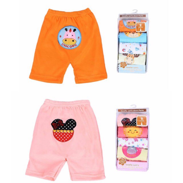 5pcs Celana Pendek Bayi Lovelle Carts 6-24m Short Pants