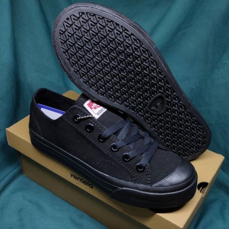 Ventela Basic Black Natural All Black Low Original Sepatu Ventella-6