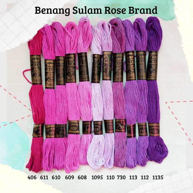 Benang Sulam Rose Brand - Ungu / Lilac / Violet