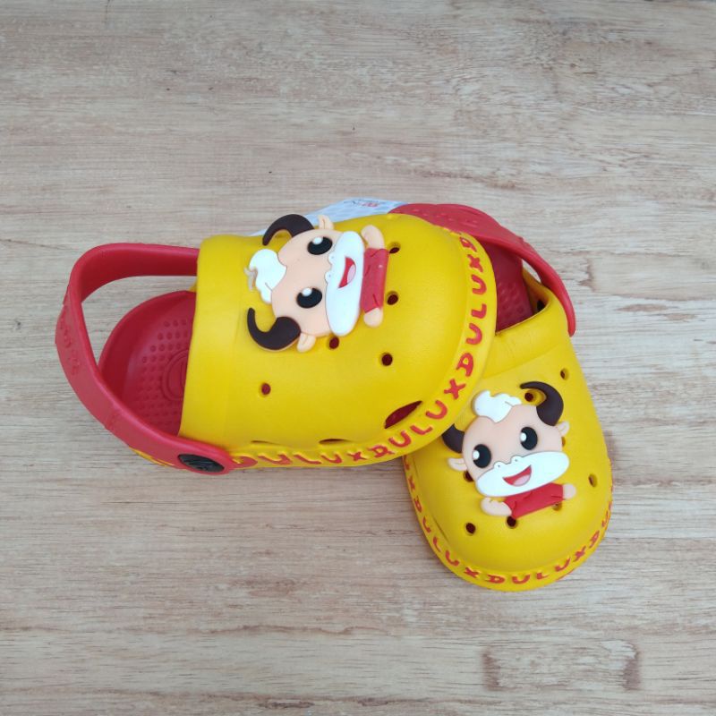 Sandal Anak Lucu Motif Sapi/Sandal Baim Karet Empuk Duluk 358E