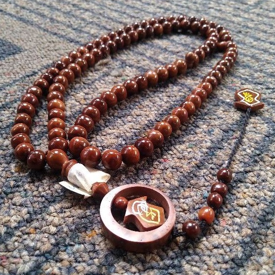 tasbih kokka bulat ± 10 mm ( 10mm ) 99 butir bulan terompah dobel