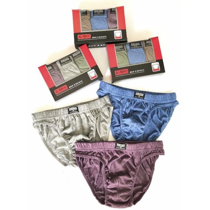 12pcs Celana Dalam Agree 8886 Men's Brief | CD Agree Merah Laki Laki Dewasa Pria | Open Sorex Grosir Lusinan