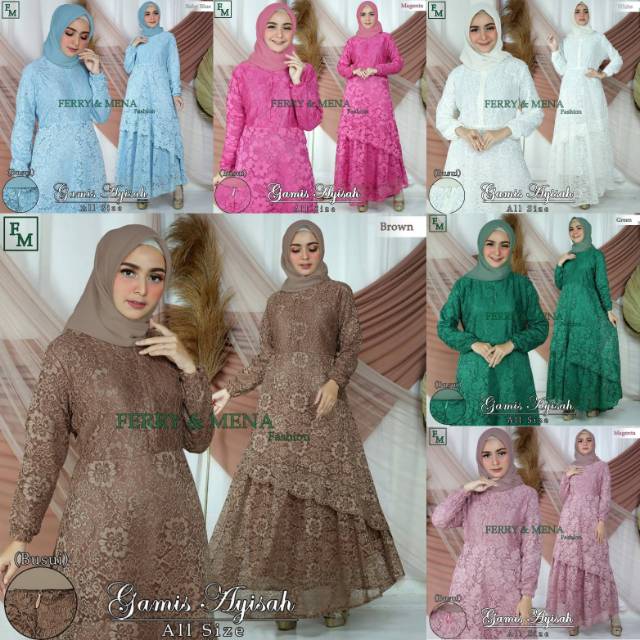 Kebaya gamis busui brokat / kebaya modern / kebaya muslim / gamis modern