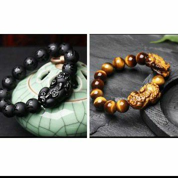 GELANG KEBERUNTUNGAN PIXIU BLACK OBSIDIAN 14MM IMPORT BERKUALITAS