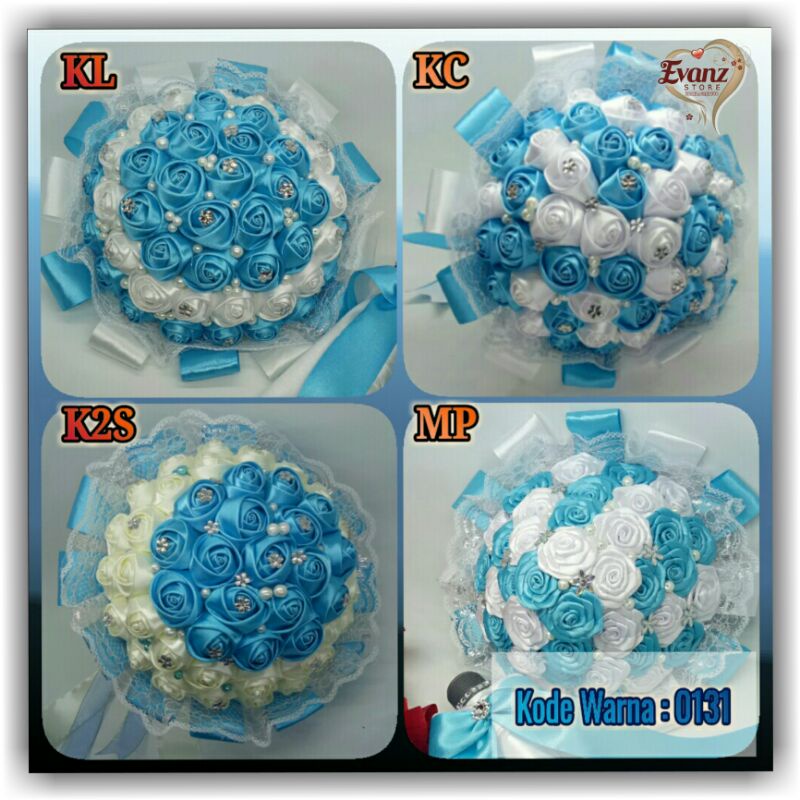 Hand Buket Pengantin KL0131 Pita Satin- Buket Bunga Pengantin - Hand Bouquet - Aksesories Pernikahan