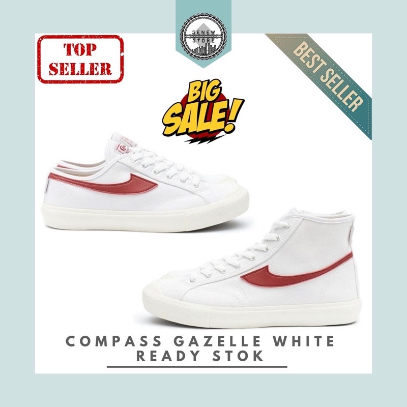 Compass Gazelle White Red Low / High | Compass White Red Low | Compass Gazelle White Red High