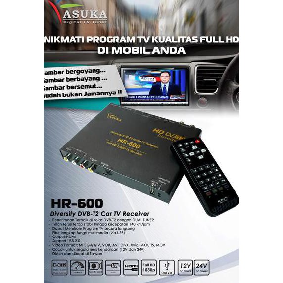 [[[BISA COD]] TV Receiver Mobil / Car Digital TV Tuner by ASUKA HR-600 Kode 1400