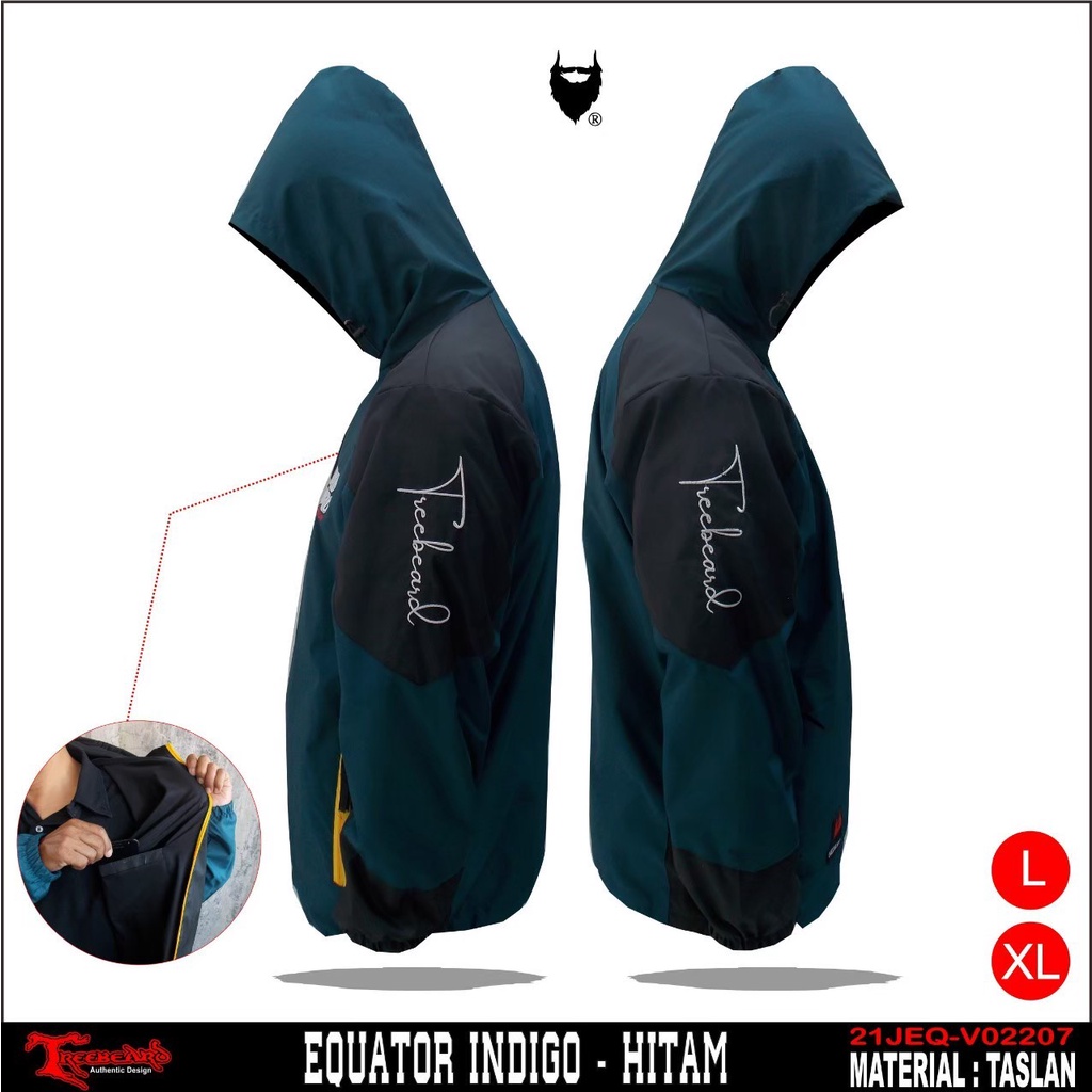 TURUN HARGA ! Equator Jaket Gunung Pria Waterproof Anti Air Taslan Jaket Outdoor Hiking Windproof Original Treebeard