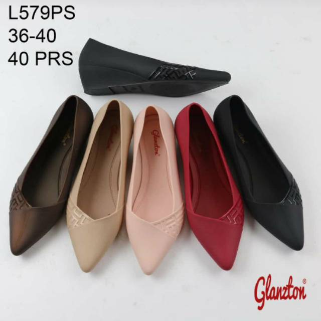 Sepatu kerja wedges jelly glanzton 579