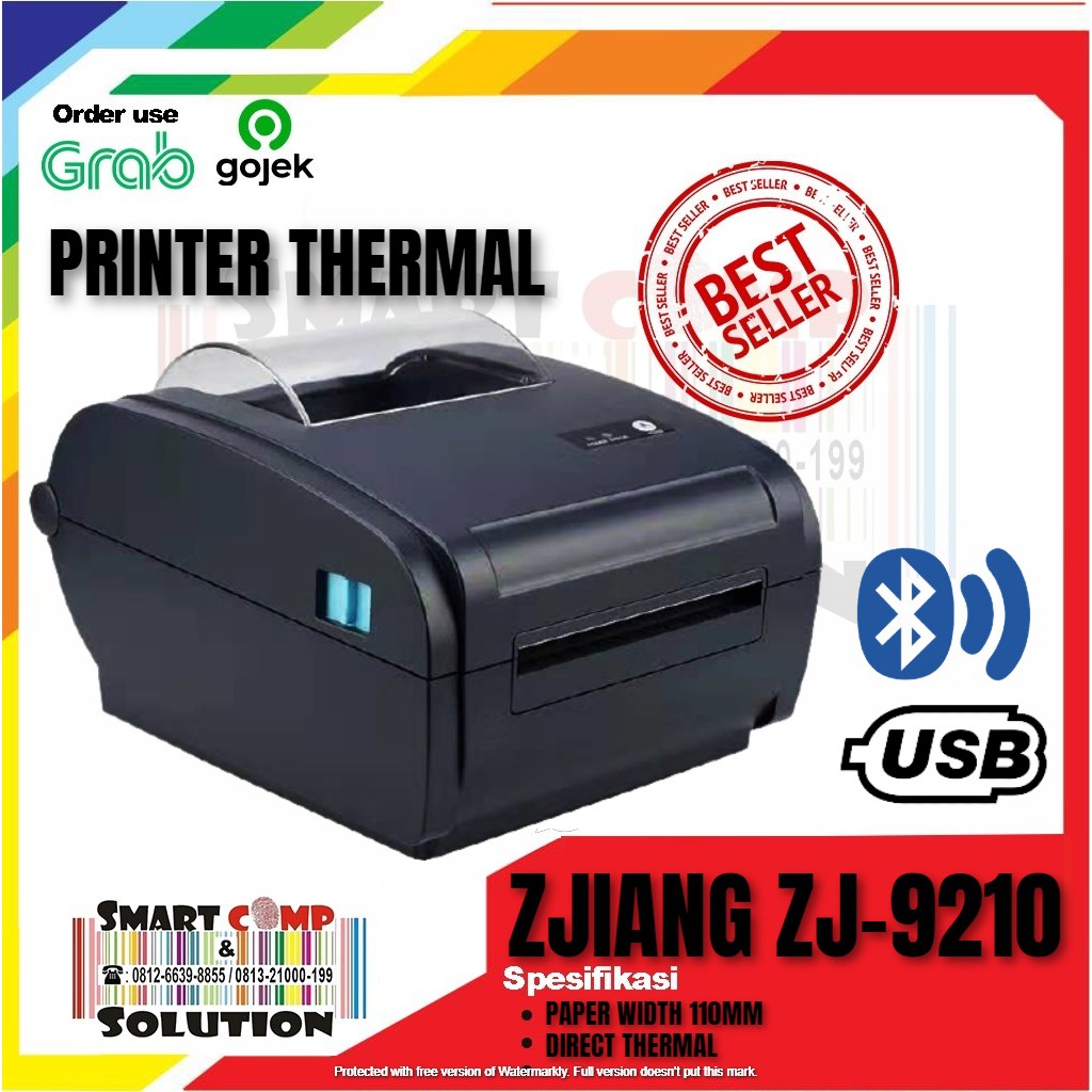 Printer Label Thermal ZJIANG ZJ-9210 Stiker Alamat A6 AWB Resi Pengiriman