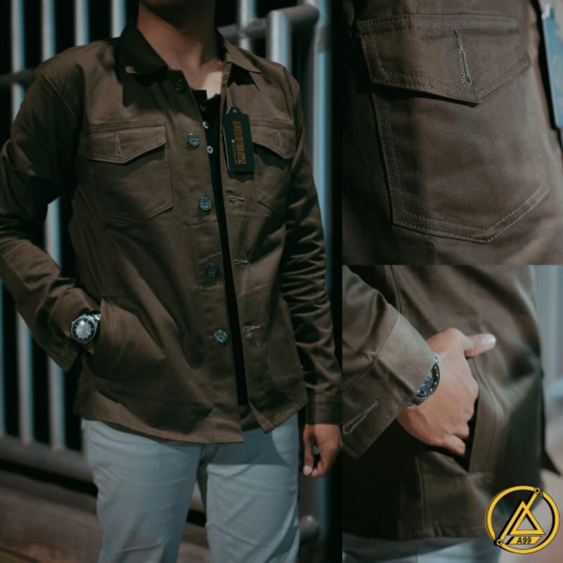 jaket overshirt/semi parka pria