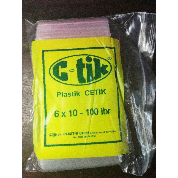 Plastik Klip Ziplock Zipper Cetik C-tik 6x10 isi 100 lembar