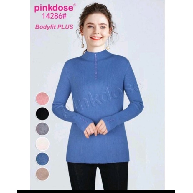 ATASAN MANSET KNIT KANCING KAYU BY PINKDOSE#14283