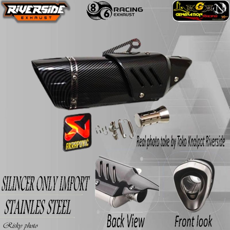 Original Akrapovic Evolution Full Carbon Import Taiwan Silincer Only inlet 50mm/51mm zx10r zx66r Nin