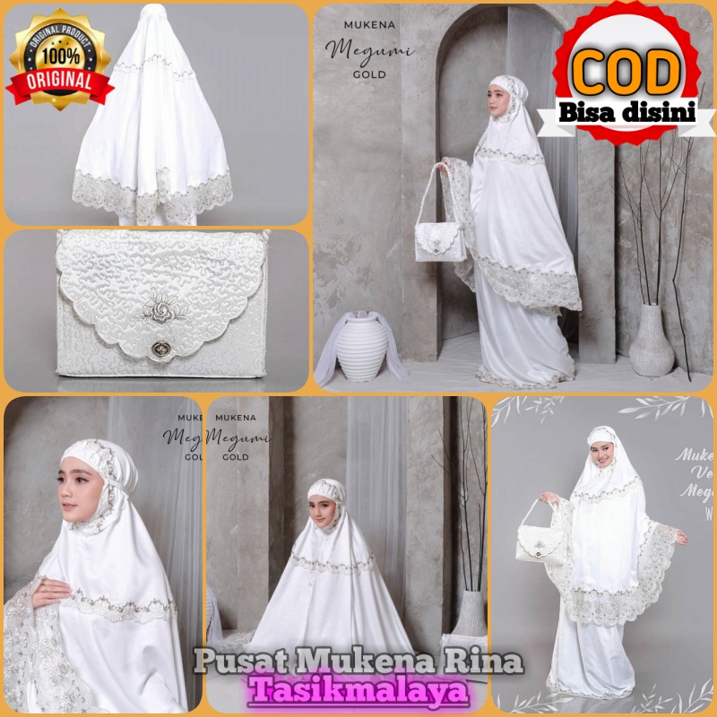 NEW MOTIF - Mukena Dewasa Sutra Satin Bordir Velvet Megumi Original Size Dewasa Besar ( Jumbo )