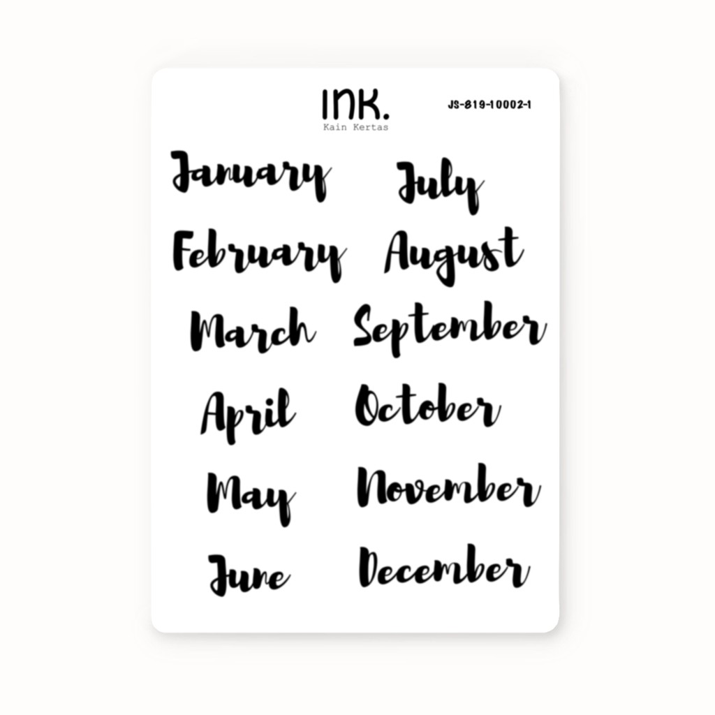 

Months Sticker - Decor & Journal Sticker (JS-819-10002-1)